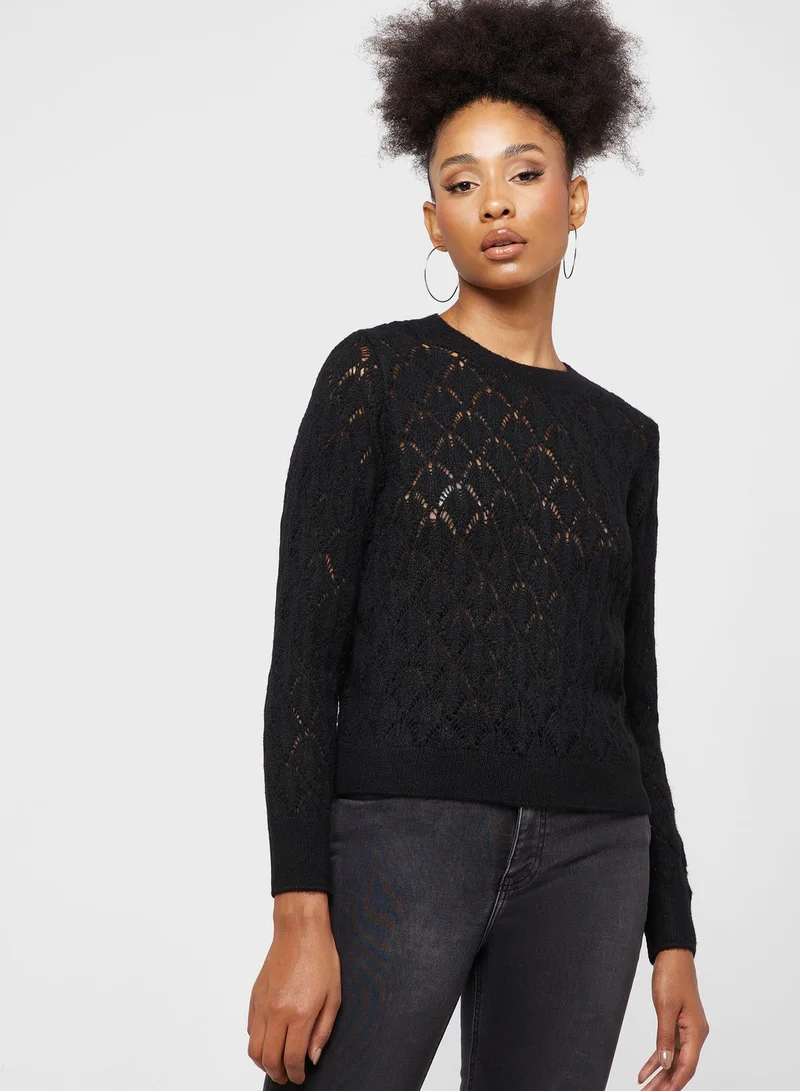 جاكلين دي يونج Crew Neck Knitted Sweater