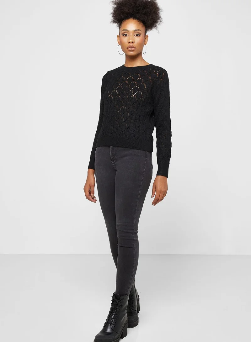جاكلين دي يونج Crew Neck Knitted Sweater