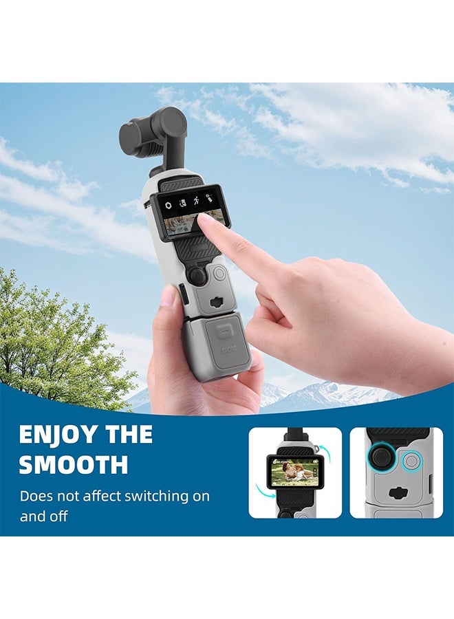 BRDRC Pocket 3 Silicone Cover, Protective Case Lens Protector Scratch-Resistant Sleeve Skin Compatible with DJI OSMO Pocket 3 Creator Combo Accessories (Grey) - Image 2