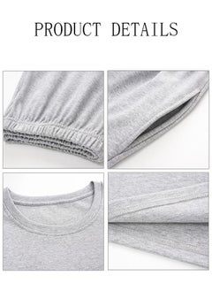DUNISO 3-Piece Men's Pajamas Sets with Short Sleeves Trousers and Short Pants Males Round Neck Sleepwear Cotton Nightgown Loungewear  Homewear Clothes  - Image 3