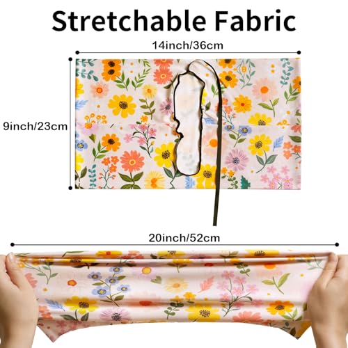 Anseal 1 Pack Floral Pattern Stretchable Book Sleeve Cover for Paperbacks Hardcovers Textbooks up to 9" x 12", Washable Reusable Book Protector with 2 Labels - Image 2