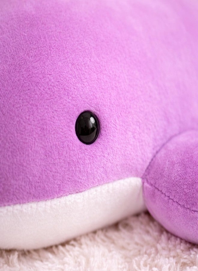 Adhigams Soft Plush Stuffed Whale Toy Cute Kids Baby Cushion Pillow Purple Polyester 40cm Single Piece Nursery Decor Gift Hugging Sleeping Comfort Animal Home Use - Image 5