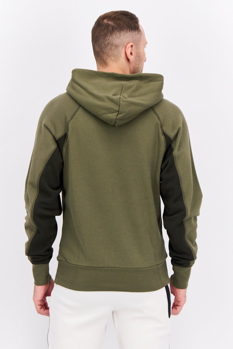 Nike Men Sportswear Fit Short Sleeve Outdoor Hooded Sweatshirt, Olive - Image 3