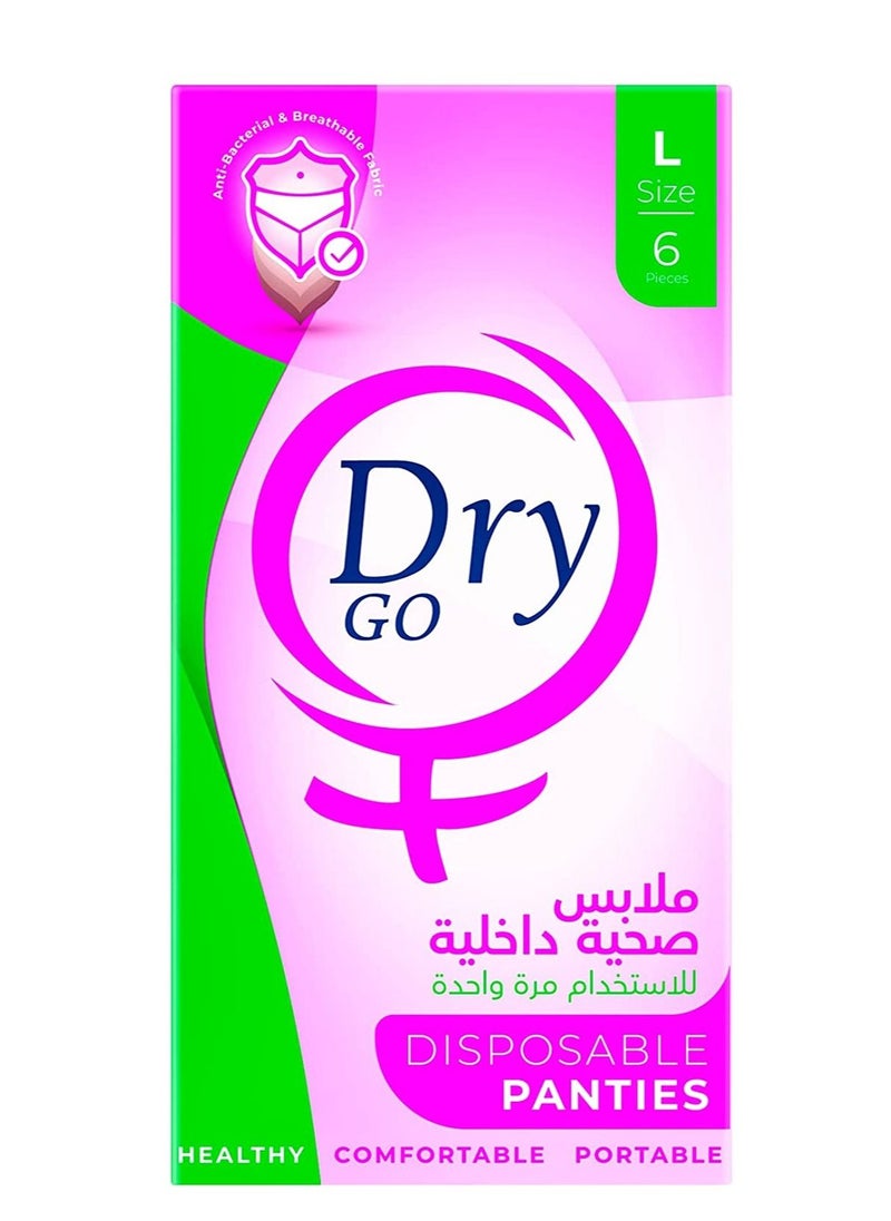 Dry Comfortable Disposable Panties, Single Use, Large, 6 Pieces  - Image 2