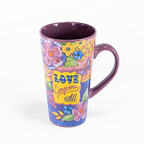 Divinity Boutique Inspirational Stoneware Mug, Love Conquers, Multicolor - Image 3