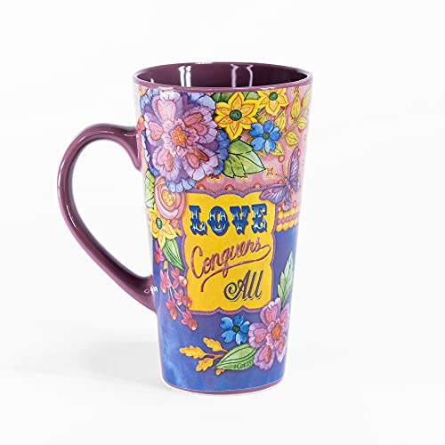 Divinity Boutique Inspirational Stoneware Mug, Love Conquers, Multicolor - Image 2