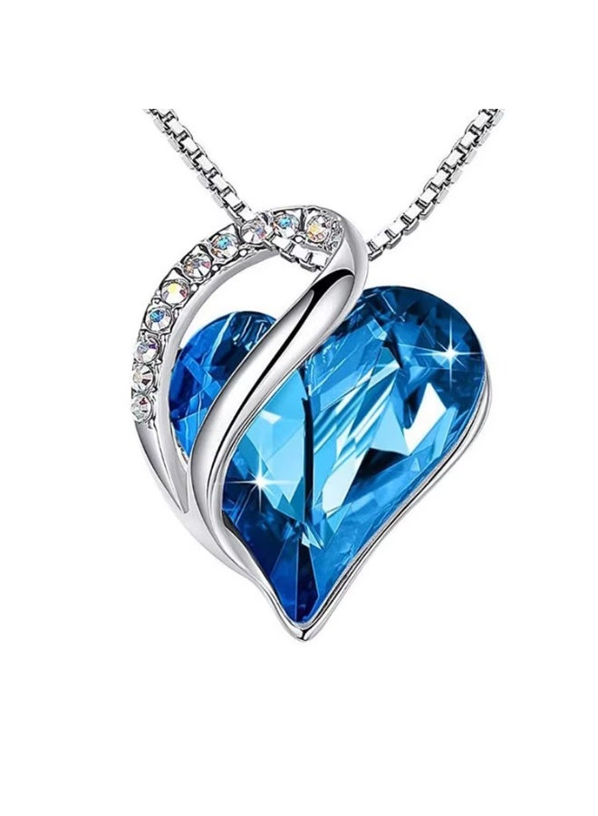 Infinity Love Heart Pendant Necklace with Birthstone Crystals Jewelry Gifts Necklace - Image 1