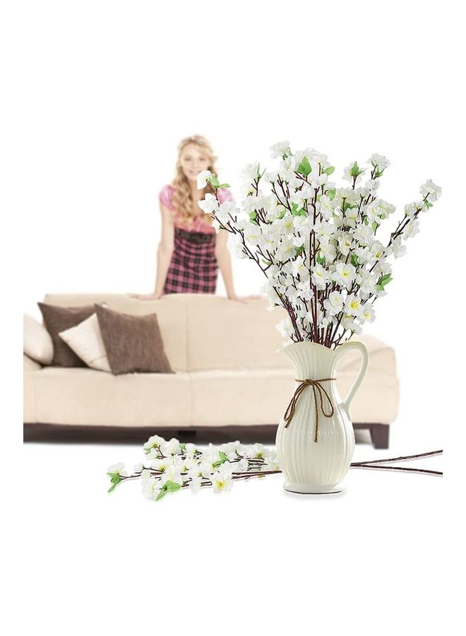 Loquat 10-Piece Artificial Cherry Blossom Branches Silk Fake Flower Arrangements Multicolour  - Image 3