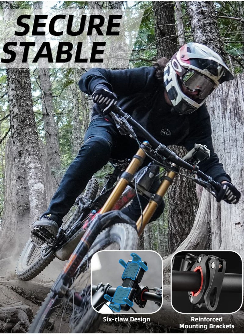 Captaintech Bike Phone Mount Holder Motorcycle Phone Mount for Handlebar Accessories Compatible with iPhone 13 13 Pro Max 11, Galaxy and Other 4.1-6.8 Inches Cellphones (Black)  - Image 2