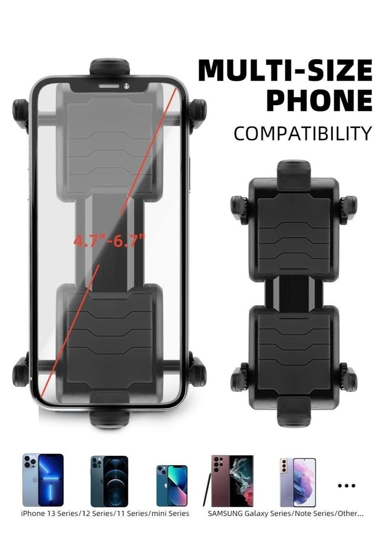 Captaintech Bike Phone Mount Holder Motorcycle Phone Mount for Handlebar Accessories Compatible with iPhone 13 13 Pro Max 11, Galaxy and Other 4.1-6.8 Inches Cellphones (Black)  - Image 4