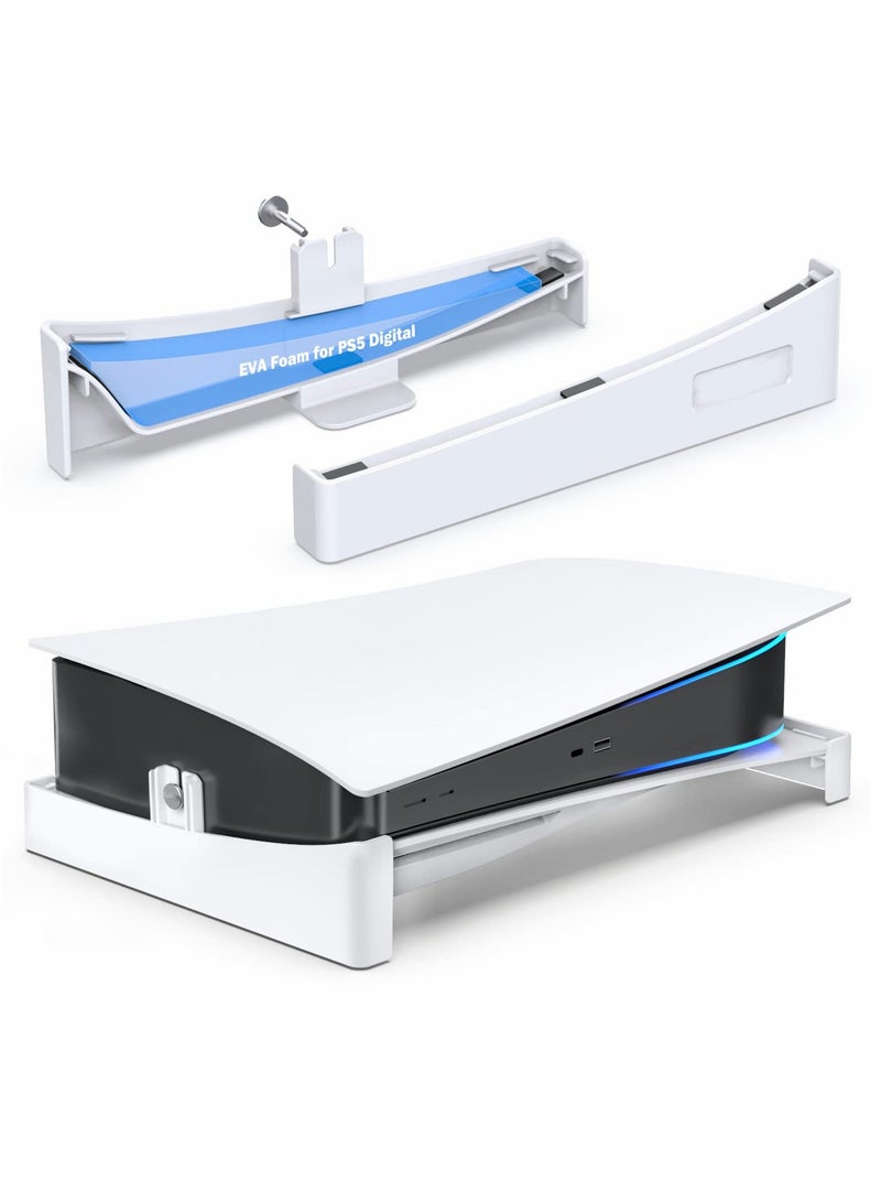 SYOSI Console Horizontal Storage Rack for PS5 Optical Drive Digital Version of Flush Desk Bracket for PS5 Accessories with Fixing Screws  - Image 1