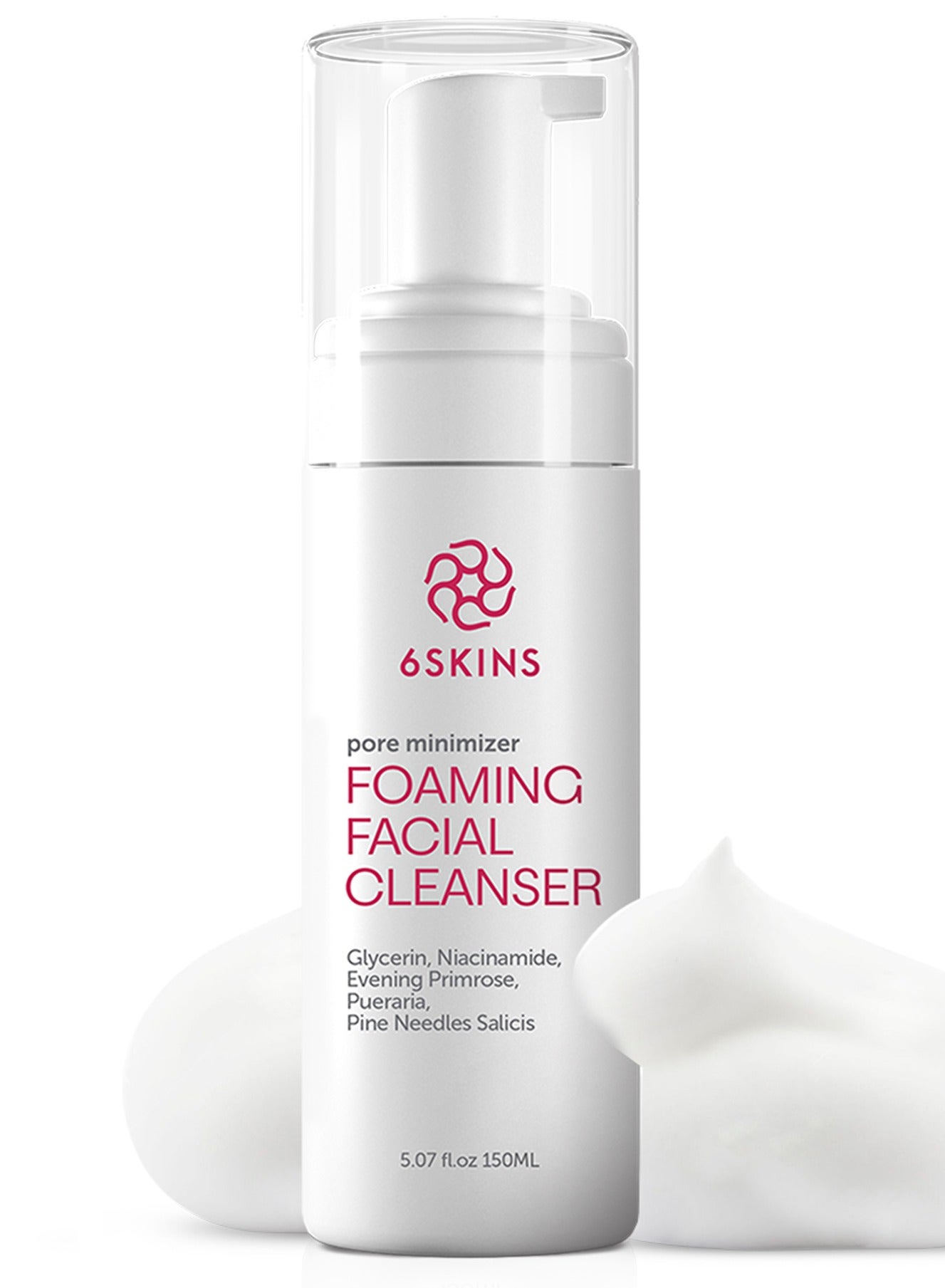 6SKINS Pore Minimizer Foaming Facial Cleanser | Exfoliating