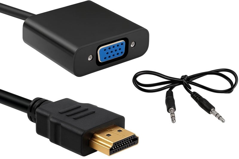 Mini HDMI to VGA Adapter – Male to Female Video Converter Cable for Monitor and Projector - Image 1