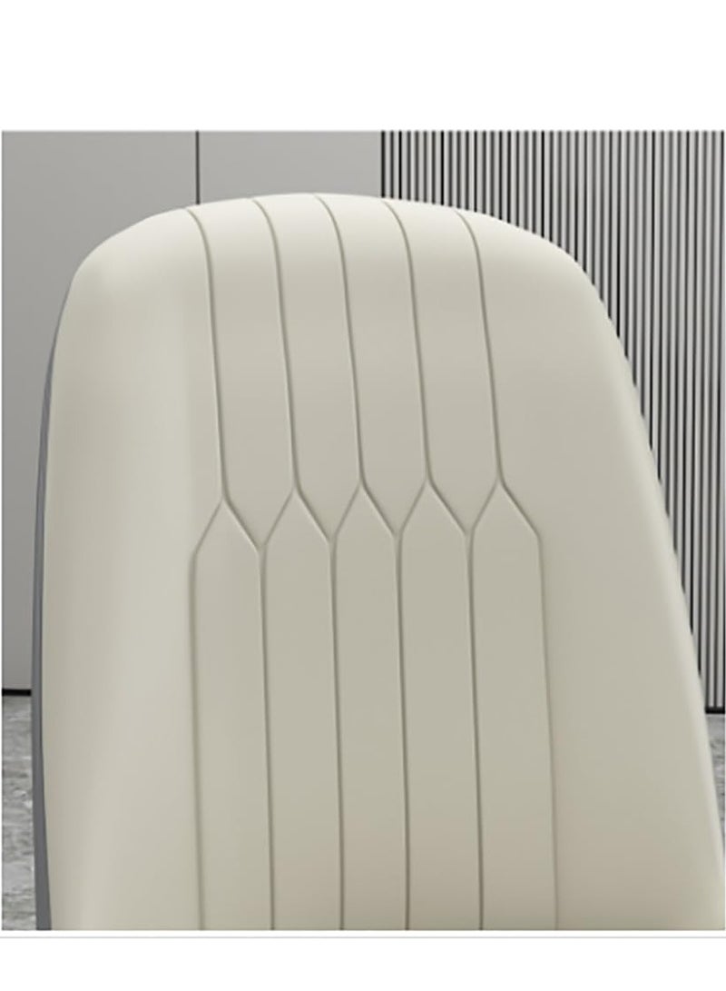 SKY-TOUCH Dining Chair with PU Leather Soft Chairs and Backrest Kitchen Chairs with Solid Metal Legs for Living Room Lounge Home Grey - Image 4