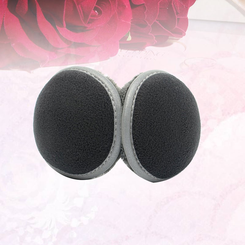 Folding Earmuffs Plush Thickened Fall Winter Warm Earmuffs Ear Warmer for Men Women (Black) - Image 5