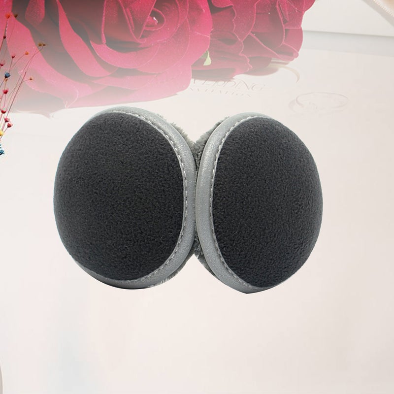 Folding Earmuffs Plush Thickened Fall Winter Warm Earmuffs Ear Warmer for Men Women (Black) - Image 1