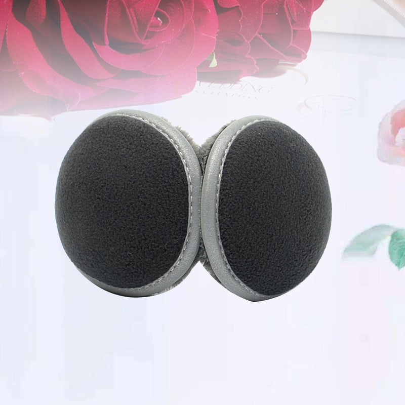 Folding Earmuffs Plush Thickened Fall Winter Warm Earmuffs Ear Warmer for Men Women (Black) - Image 3