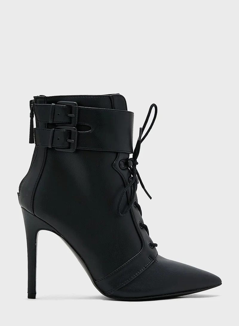 GUESS Pointed Toe Buckle Boots