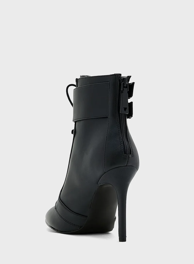 GUESS Pointed Toe Buckle Boots