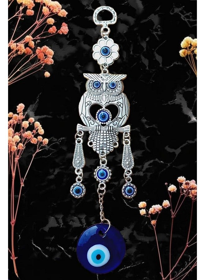 ARTISKRITI Owl Evil Eye Hanging Nazar Battu for Home Entrance Door, Wall Hanging for Good Luck, Protection and Prosperity - Image 1