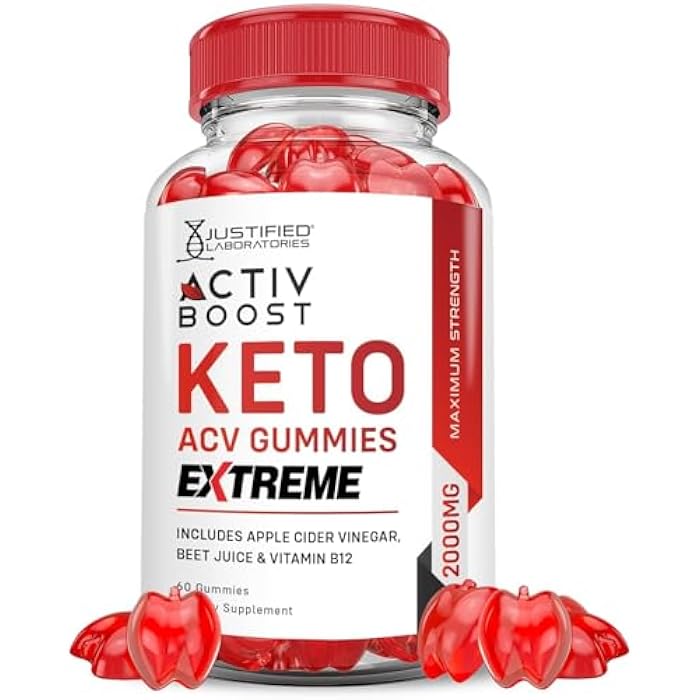Justified Laboratories Activboost Keto Acv Gummies Extreme 2000MG Active Boost Keto Gummies Apple Cider Vinegar Activ Boost Formulated with Pomegranate Beet Juice Powder B12 Vegan Non GMO 60 Gummys - Image 1
