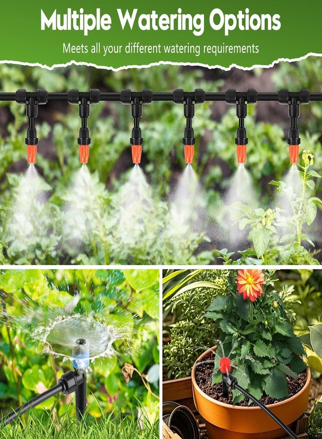 PUUKU 240FT Drip Irrigation System for Garden, Quick-Connect Automatic Garden Watering System with 1/2" & 1/4" Tubing and Accessories - Adjustable Sprinklers Kit for Greenhouse, Yard, Lawn, Raised Bed - Image 3