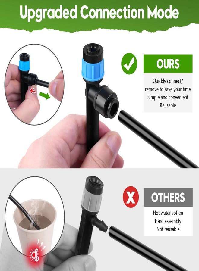 PUUKU 240FT Drip Irrigation System for Garden, Quick-Connect Automatic Garden Watering System with 1/2" & 1/4" Tubing and Accessories - Adjustable Sprinklers Kit for Greenhouse, Yard, Lawn, Raised Bed - Image 5