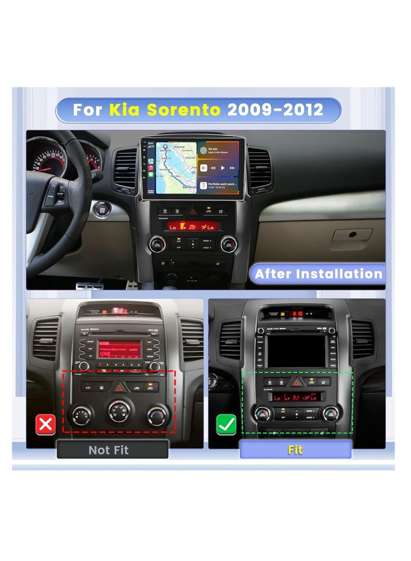 10.1" Android Car Stereo for Kia Sorento 2009-2012, 8-Core 4+64GB, Wireless Carplay/Android Auto, IPS Touchscreen, GPS, WiFi, 32EQ DSP, Backup Camera - Image 2
