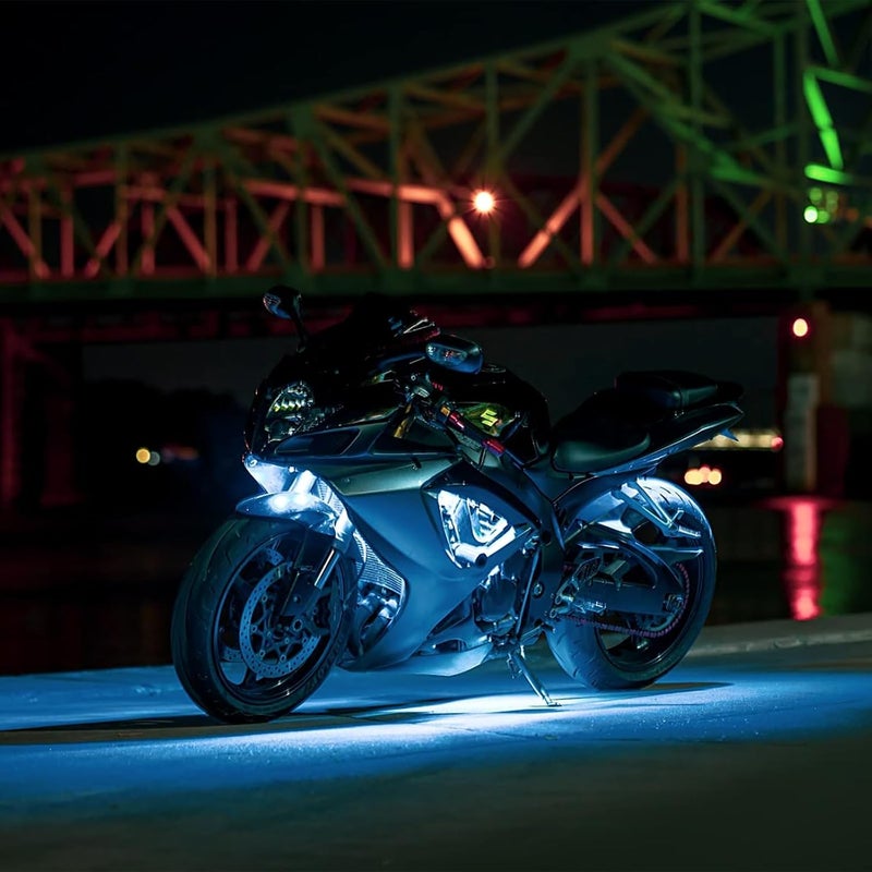 TDE Explorer.Lighting 8 Pcs Motorcycle RGB Lights Strip LED Lighting Kit with Remote Control - Image 4
