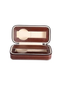 Generic Watch Wallet With 2 Slot (Brown) Portable Travel Zipper Case  - Image 4