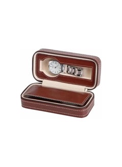 Generic Watch Wallet With 2 Slot (Brown) Portable Travel Zipper Case  - Image 5