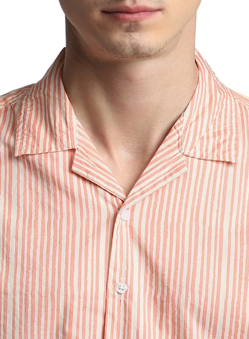 Dennis Lingo Men's Beige 100% Cotton Printed Regular FiT-Shirt