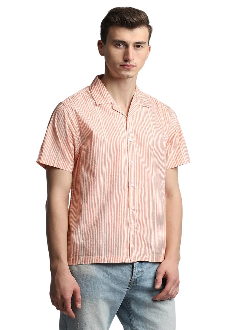 Dennis Lingo Men's Beige 100% Cotton Printed Regular FiT-Shirt