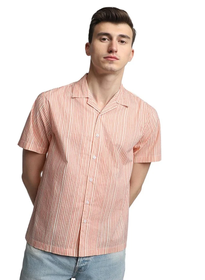 Dennis Lingo Men's Beige 100% Cotton Printed Regular FiT-Shirt