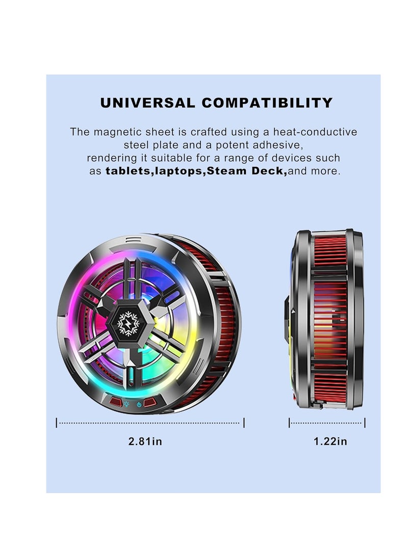 مبرد iPad، مبرد لوحي مغناطيسي لجهاز iPad/Surface pro/Samsung Tab/Steam Deck، متوافق مع Magsafe، مروحة تبريد iPad مع شاشة عرض درجة الحرارة للألعاب المحمولة، البث المباشر على TikTok - Image 2