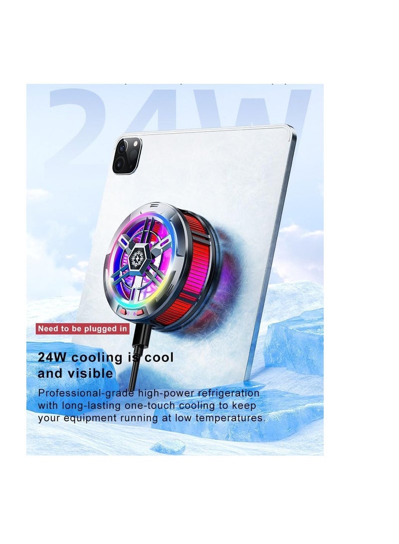 مبرد iPad، مبرد لوحي مغناطيسي لجهاز iPad/Surface pro/Samsung Tab/Steam Deck، متوافق مع Magsafe، مروحة تبريد iPad مع شاشة عرض درجة الحرارة للألعاب المحمولة، البث المباشر على TikTok - Image 3