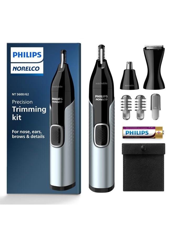 Norelco Philips Nose Trimmer 5000 for Nose, Ears, Eyebrows Trimming Kit, NT5600/62 - Image 1