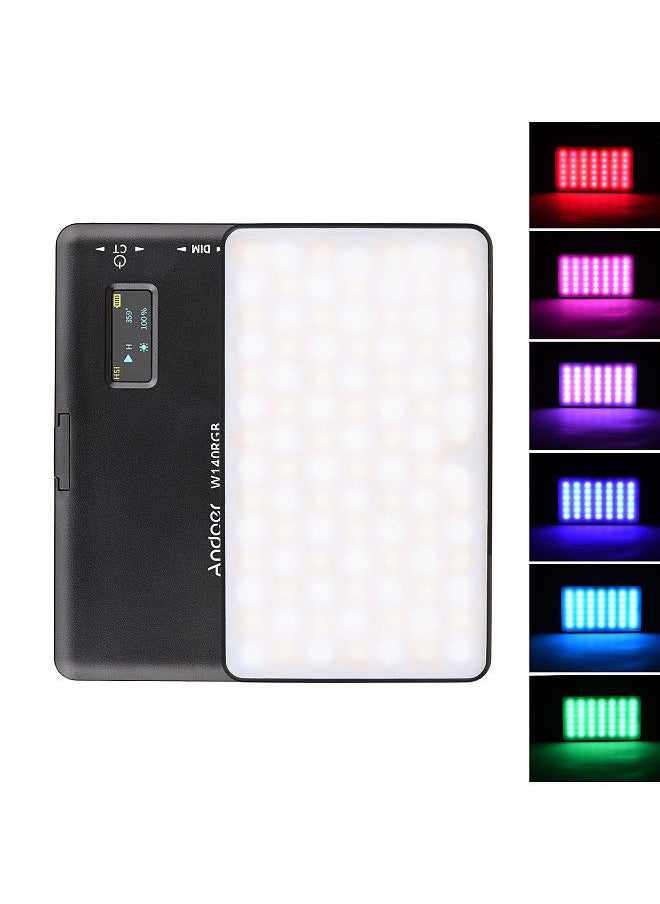 ANDOER - Andoer W140 RGB LED Video Light Rechargeable Photography Fill Light CRI95+ 2500K-9000K Dimmable 20 Lighting Effects with LCD Display Cold Shoe Adapter - Image 1