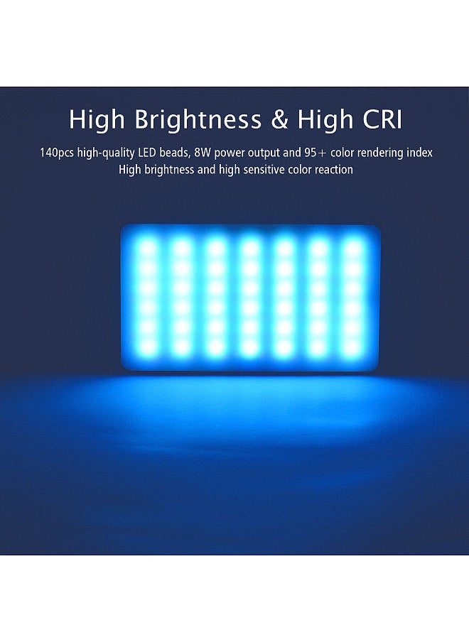 ANDOER - Andoer W140 RGB LED Video Light Rechargeable Photography Fill Light CRI95+ 2500K-9000K Dimmable 20 Lighting Effects with LCD Display Cold Shoe Adapter - Image 1