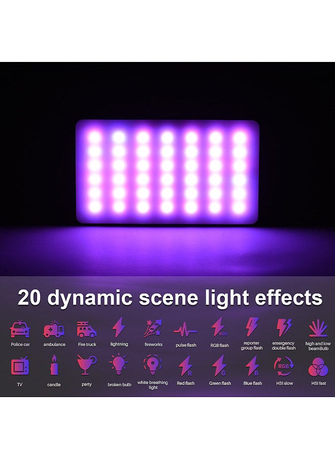 ANDOER - Andoer W140 RGB LED Video Light Rechargeable Photography Fill Light CRI95+ 2500K-9000K Dimmable 20 Lighting Effects with LCD Display Cold Shoe Adapter - Image 1