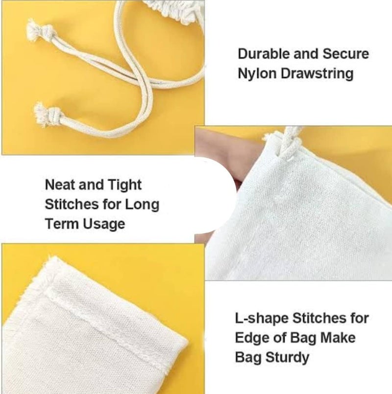 Mayatras The Cotton laundry bag for clothesEcofriendly 100 pure cotton drawstring bag Travel organizer Hanging Laundry Bag Foldable and Washable Large size 35 x 28 inches Pack Of 6  - Image 4