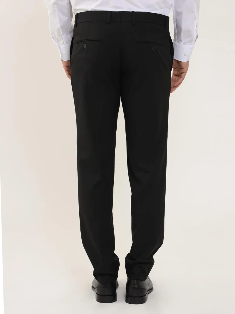 Dufy Black Men's Regular Fit Straight Trousers - 103979