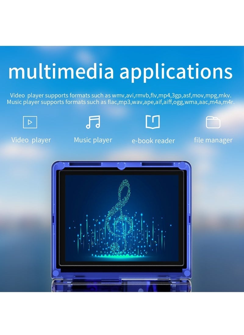 ANBERNIC  - Flip Handheld Game Console, 3.5-inch IPS Screen, Linux H700 Video Game Player, Support Streaming WIFI Bluetooth (Transparent Blue, 64G) - Image 1