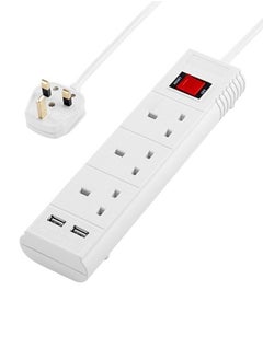 3 Sockets - 3 Meters - With On/Off Button & 2 USB Port