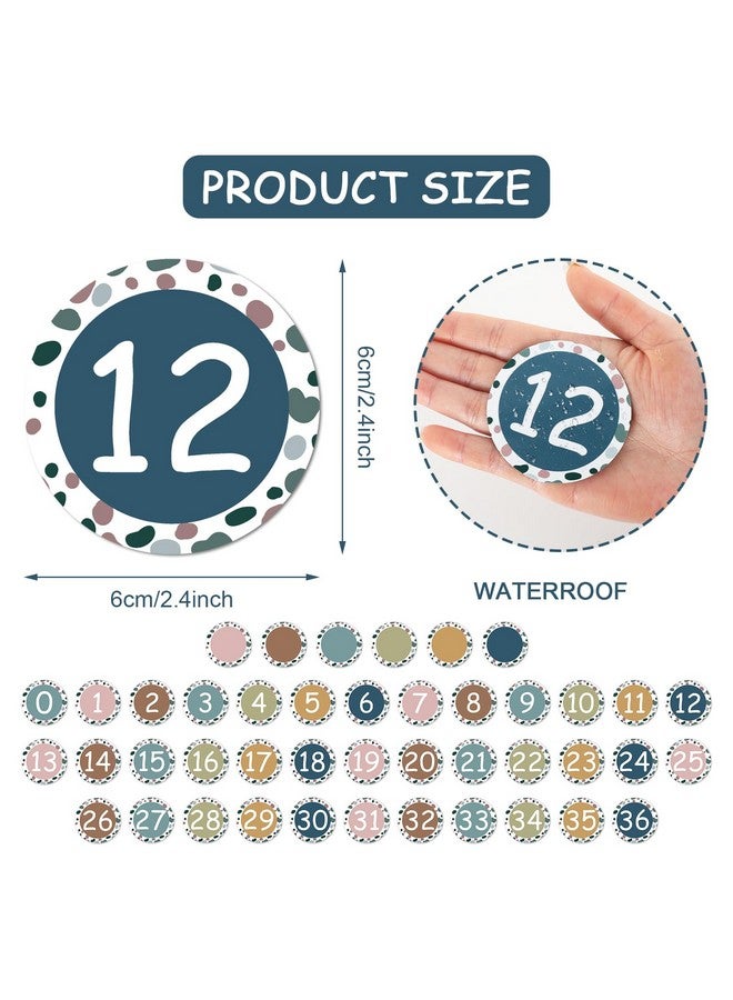 وولاين 50 قطعة من ملصقات مغناطيسية بأرقام بوهو 0-36 مع لمسات تقويم فارغة قابلة للكتابة عليها للمدرسة والمنزل والسبورة البيضاء ومستلزمات دراسة الرياضيات والحساب - Image 2