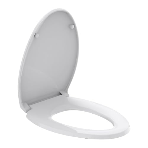 RT R&T Elongated Toilet Seat （18.5"）Slow Close Heavy Duty Standard Toilet Seat, Easy to Install, Easy to Remove, Plastic White B1130 - Image 1