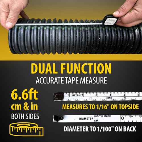 PERFECT MEASURING TAPE Perfect Tape Measure - Pocket Precision Circumference and Diameter Tape Measure and Layout Pocket Tool in Metric and Imperial - 1/4" Width x 6.6ft / 2m Length Blade - Image 5