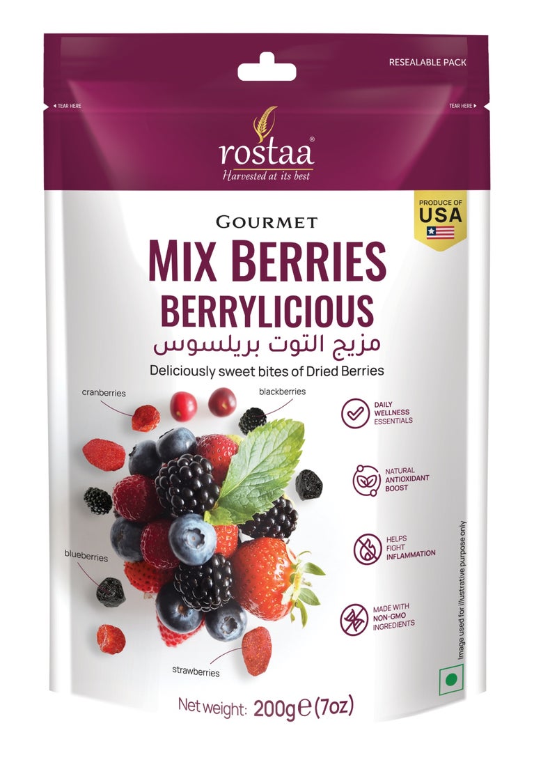 Rostaa Mix Berries Berrylicious 200g – Antioxidant-Rich Dried Fruit & Nut Mix, Healthy Snack - Image 1