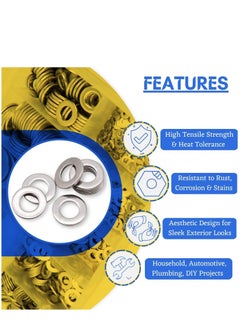 Y&D Assorted Flat Washer Spacers, 800Pcs Stainless Steel 304 Assortment Kit, 9 Sizes M2 M2.5 M3 M4 M5 M6 M8 M10 M12 For Home Decoration, Factory Repair, Kitchen, Automotive Repairing DIY  - Image 4