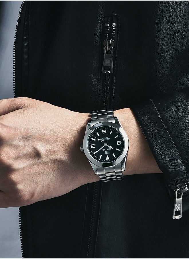BENYAR - Casual Men's Automatic Watches 50M Waterproof Solid Stainless Steel Bracelet Wrist Watch for Men Luminous Wristwatches - Image 1